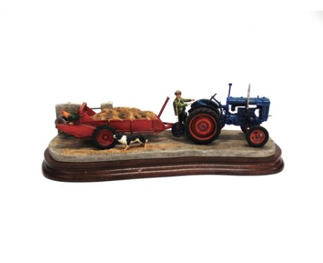 A BORDER FINE ARTS TRACTOR GROUP 'Country Air', model number B1163, limited edition 208/750, on  shaped wooden plinth with or