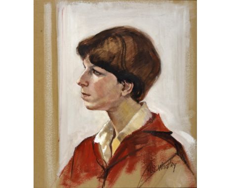MARGARET STELLA MURRAY WHATLEY (BRITISH, CONTEMPORARY)  Portrait of a Young Lady,  gouache, signed lower right, artist's card