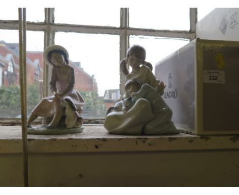 Two Lladro figures: By My Side (07645) and Little Sister (01534), both with original box and a Nao box (no figure)