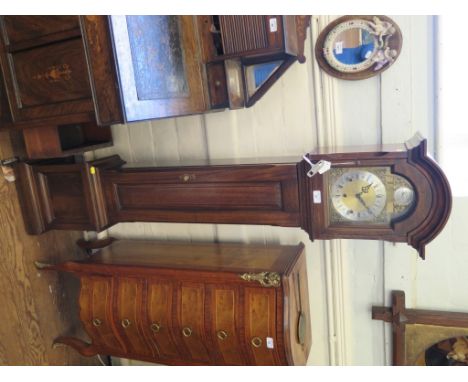 A miniature longcase clock by Julian Stanton, Winchester, model no. CGDW, with brass dial and German three train movement