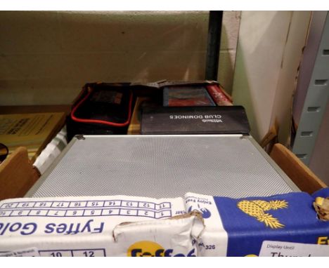 Box of mixed games including dominoes, boules, poker games and playing cards. Not available for in-house P&amp;P