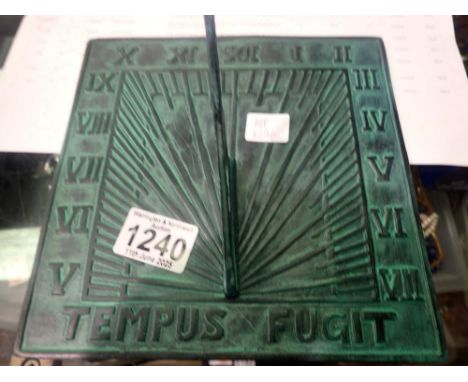 Brass Patina'd square sundial. UK P&amp;P Group 2. 