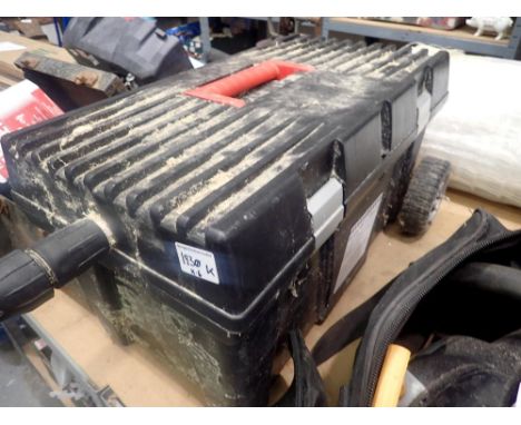 Wheeled toolbox with sealant expanding foam and tool contents. Not available for in-house P&amp;P 