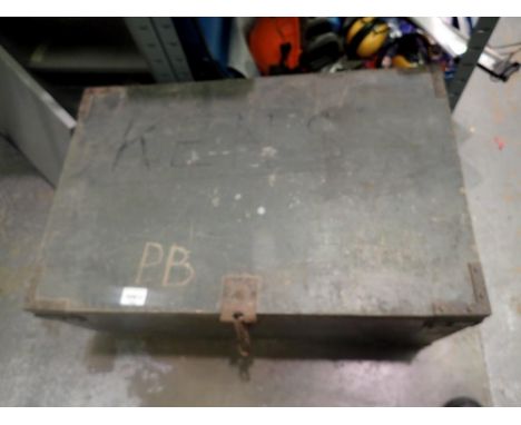 Wooden locking toolbox with metal handles. Not available for in-house P&amp;P 