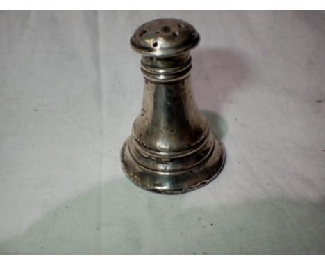 Chester hallmarked silver pepperette. UK P&amp;P Group 1 (£16+VAT for the first lot and £2+VAT for subsequent lots)