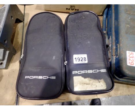 Two Porsche Mobil Oil carrier cases with 5W-30 and 0W-40 motor oil. Not available for in-house P&amp;P 