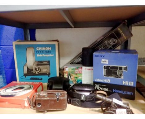 Quantity of camera and a projector to include Canon PSA400 and Sony video HI8 handycam. Not available for in-house P&amp;P 