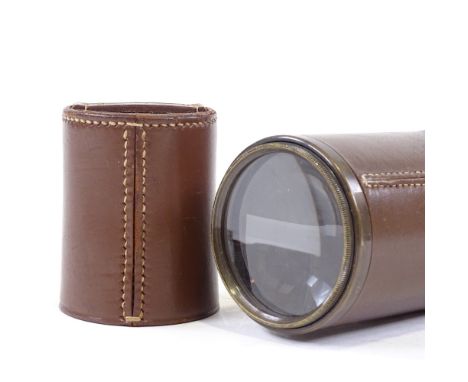A First War Period brass and leather 4-draw telescope by Broadhurst Clarkson & Co of London 