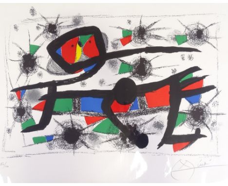 Joan Miro, original lithograph abstract, signed in pencil, no 50/100, sheet size 22" x 30", unframedVery good condition 