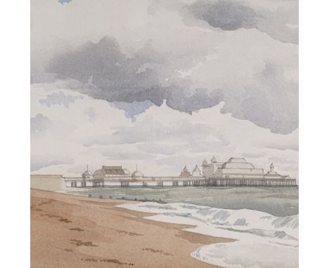R L Guy, watercolour, Palace Pier Brighton, 9" x 13", framedVery good condition 