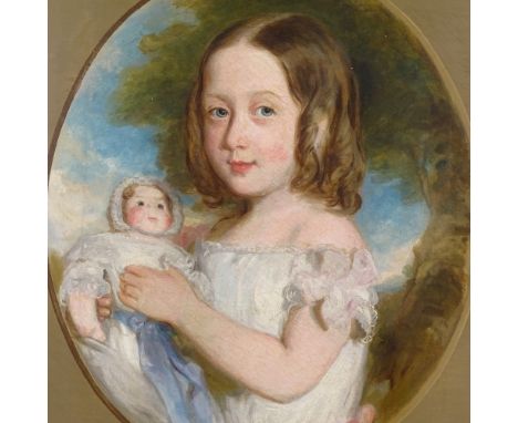 Mid-19th century English School, oil on canvas, portrait of Caroline Morgan Bazeley, eldest daughter of William Bazeley of St