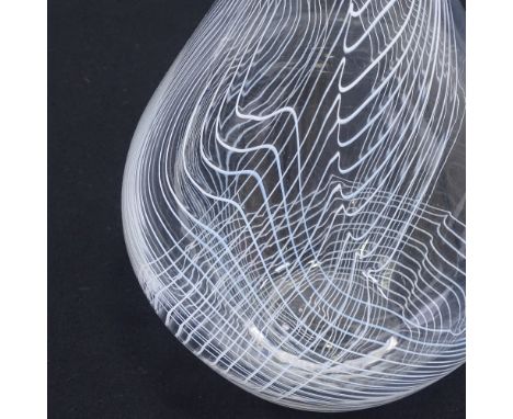 VICKE LINDSTRAND FOR KOSTA - a large Mid-Century Swedish Studio glass Arabesk vase, circa 1955, clear ground with white lines