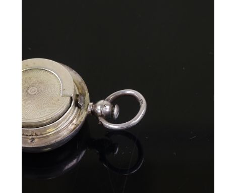 A late Victorian circular silver sovereign case, by Maples and Co, hallmarks London 1894, overall length 4.5cmVery good origi