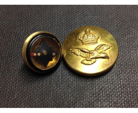 WW2 British RAF Escape button compass. Reverse of the button is marked "JR Guant &amp; Son, London". The back of the button u