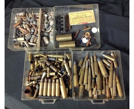 A collection of inert ammunition, cartridge cases, percussion cap nipples etc. All are INERT &amp; FFE. Primers are spent and