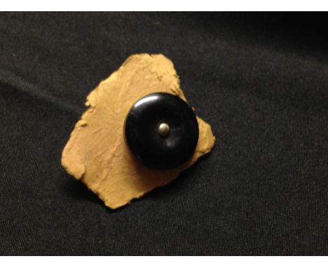 WW2 RAF MI9, SOE, OSS, Special Forces, Vest (WESKIT) Button Escape compass in black Bakelite still on a small section of card
