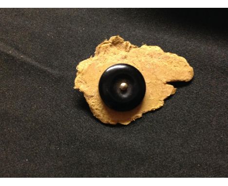 WW2 RAF MI9, SOE, OSS, Special Forces, Vest (WESKIT) Button Escape compass in black Bakelite still on a small section of card
