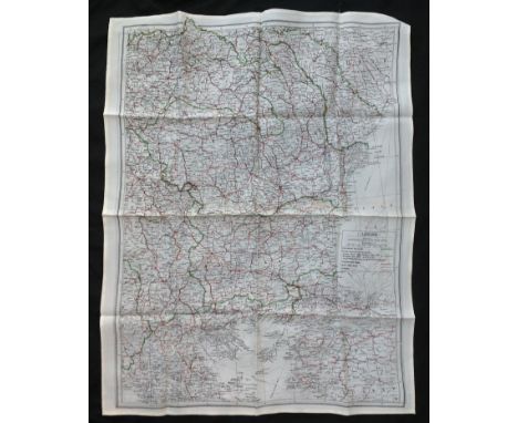 WW2 British RAF Silk Escape and Evasion Map R /S featuring Central and Southern Europe.