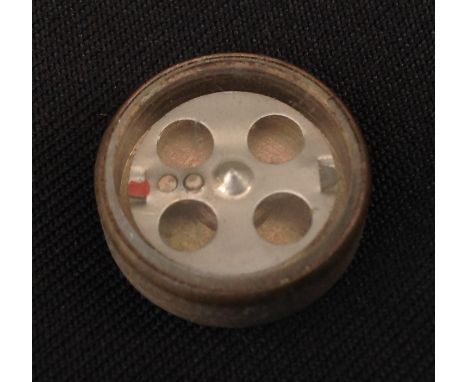 WW2 British RAF /Army /SOE Escape Compass, more scarce variant with four holes to plain metal face.
