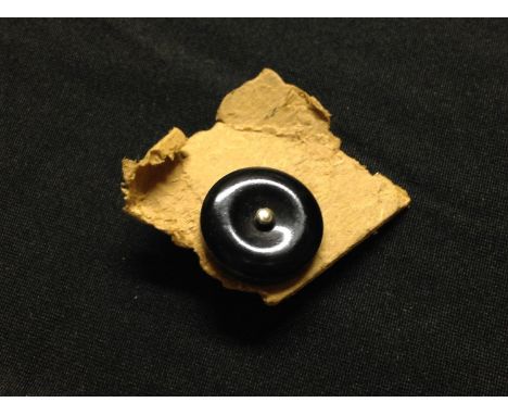 WW2 RAF MI9, SOE, OSS, Special Forces, Vest (WESKIT) Button Escape compass in black Bakelite still on a small section of card