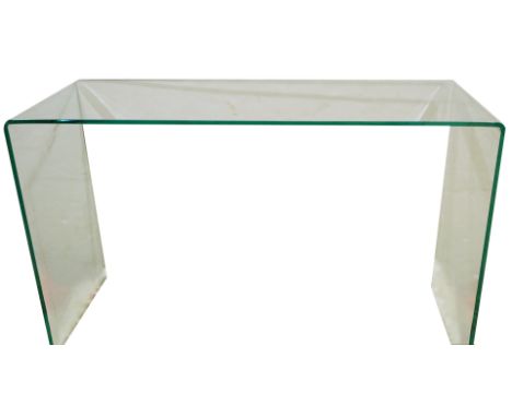 A Modernist plate glass console table, 29.5"h x 47"w x 16"d