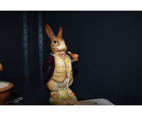 A Beatrix Potter figure on a BP3A back stamp Rare Maroon Jacket Pipe out combination