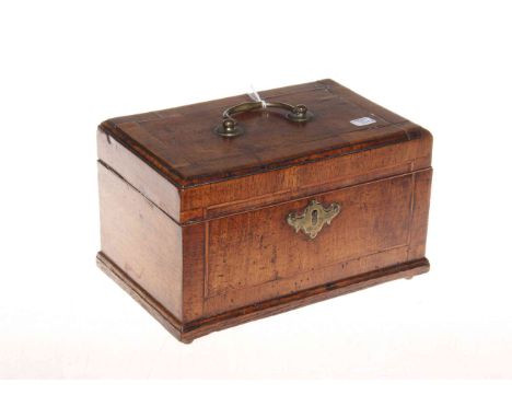 Georgian walnut triple compartment tea caddy
