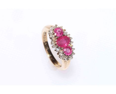 9 carat gold ruby and diamond ring