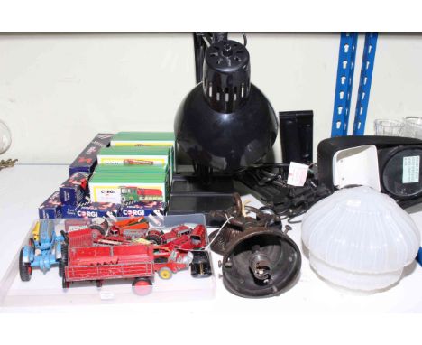 Corgi and other model vehicles, two angle poise lamps, etc