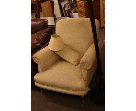 Barker &amp; Stonehouse turned leg armchair and matching lamp shade