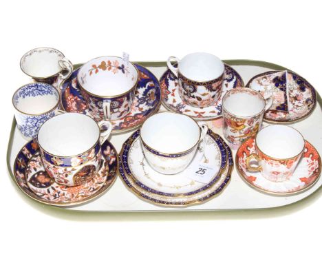 Collection of Royal Crown Derby cups and saucers
