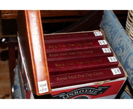 Collection of 340 GB first day covers 1968-2005 in six Royal Mail albums