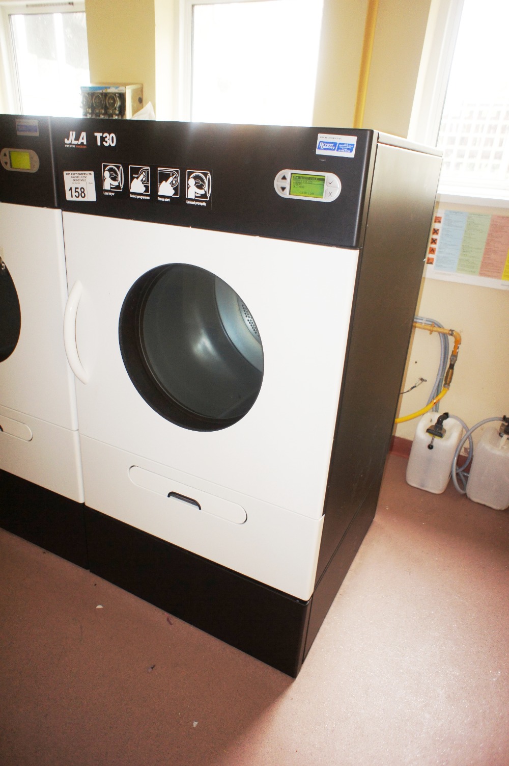 1 JLA T30 gas fire commercial tumble dryer, serial number 575826 (located in room 41)