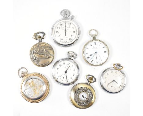 A collection of vintage pocket watches. The lot to include a Tempus A G barritt open face pocket watch, an Ingersoll Triumph 