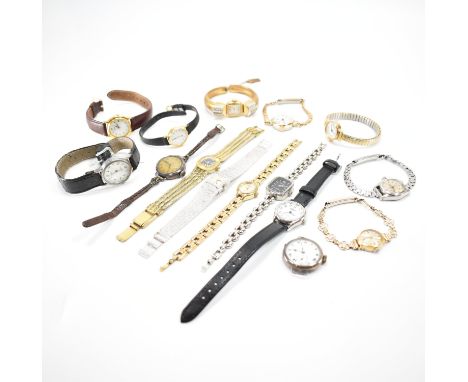 An assortment of vintage and antique wrist watches. The lot to include Pulsar, Ingersoll, Sekonda, Adrina, Rotary, Favor, and