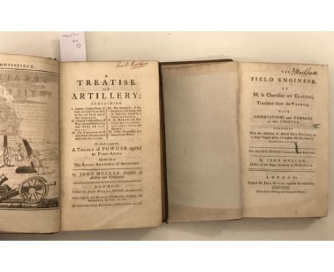 MULLER (John)A Treatise of Artillery, first edition, London: for John Millan, 1757, 8vo, engraved frontispiece and 27 folding