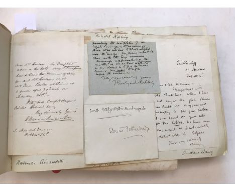 An album of autographs, 19th century,mainly short letters (some clipped); including Lord Roberts (typed letter signed 1901), 