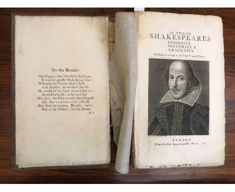 SHAKESPEARE. First folio in facsimile.Comedies, Histories, &amp; Tragedies. London: E. &amp; J. Wright, [1808], folio, engrav