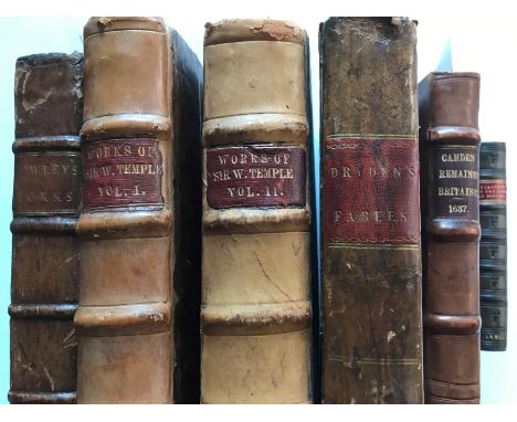 COWLEY (Abraham)The Works, 1668, small folio, portrait, later full calf; CAMDEN (William) Remaines Concerning Britaine. Londo