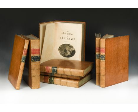 GROSE (Francis)The Antiquities of England and Wales, 1773-87, 4to, 7 vols. including Addenda with folding map and half page h