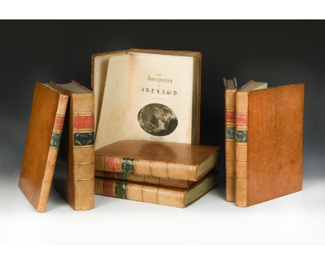 GROSE (Francis)The Antiquities of England and Wales, 1773-87, 4to, 7 vols. including Addenda with folding map and half page h