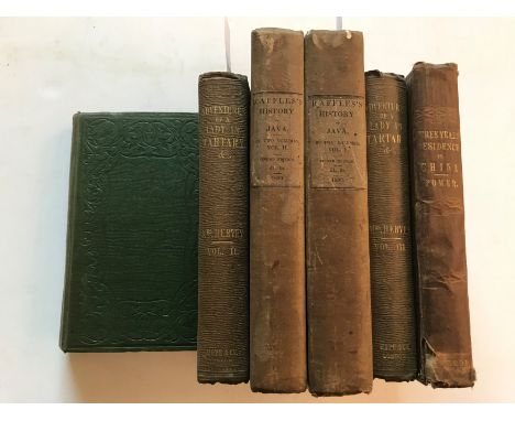 Far Eastern travel.HERVEY (Mrs) The Adventures of a Lady in Tartary, Tibet, China and Kashmir, 1853, 3 vols., large 12mo, fro