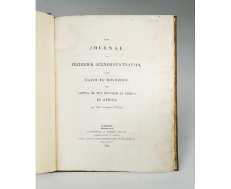 HORNEMANN (Friedrich Konrad)The Journal of... Travels, from Cairo to Mourzouk, London 1802, first edition, 4to, with 2 large 