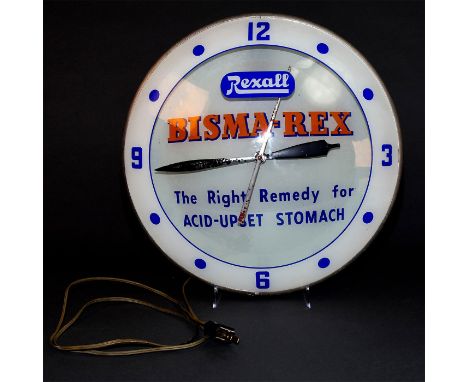 Two internal light fixtures, advertising for iconic drugstore. Double glass.Lighting sockets tested, working. Motor and time 