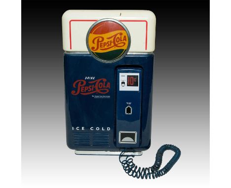 Modeled as Pepsi Cola vending machine, with integrated receiver.A vintage Pepsi Cola advertising phone, manufactured ca. 1990