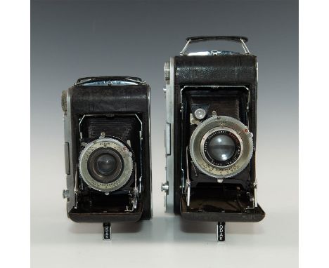Pair of vintage Kodak folding cameras Supermatic (No.1 and No.2) Issued: Early 20th c. Dimensions: 4"D x 7.75"L x 6.5"H Manuf