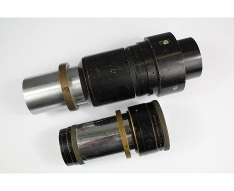 A Taylor-Hobson Ultimum Projector Lens; the projection lens bears nr 240509 4.1/4 ins - 108 mm fl 1-9 (af) is approx 13 cms l