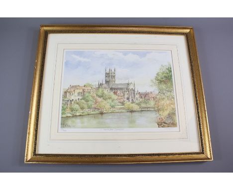 K.W. Burton Limited Edition Prints; the prints include Views of Gloucester Docks, Cirencester, Malvern, Wick and Worcester Ca