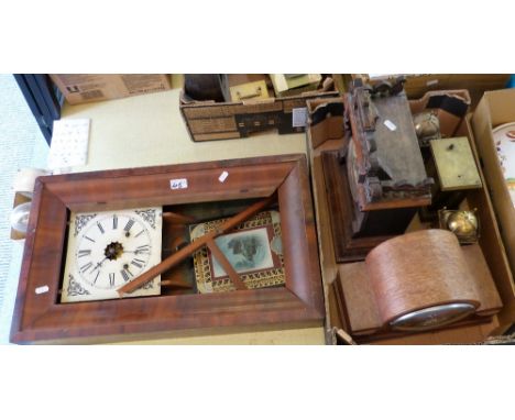 Westminster Chime mantel clock, wall clock, brass mantel clocks (af)