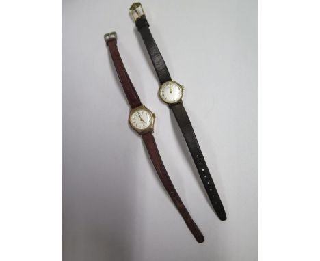 A 9ct gold manual wind ladies Chalet wristwatch, running, generally good condition, total weight approx 11.7 grams, and a Mar
